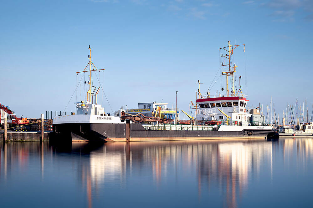 Das Schiff Seekrabbe im Hafen