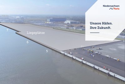 Grafik geplante Liegeplätze 5-7 im Hafen Cuxhaven