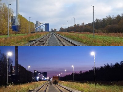 Beleuchtung: NPorts hat die Beleuchtungsanlage im Gleisfeld des Rüstersieler Grodens umfassend modernisiert. Zum Einsatz kommt moderne LED-Technik, die die Gleisanlagen gleichmäßig und zielgerichtet ausleuchtet.