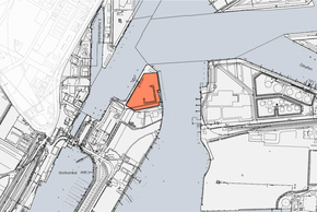 Karte zur Gewerbefläche Neuer Binnenhafen Bereich Nesserlander Schleuse 2 im Hafen Emden - E03