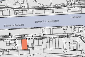 Karte zur Lage von Gewerbefläche C22 im Hafen Cuxhaven