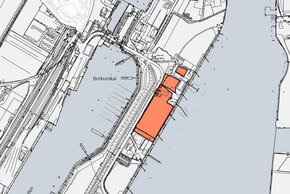 Karte zur Lage der Gewerbefläche E01 im Hafen Emden