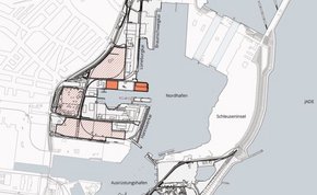 Karte zur Lage der Gewerbefläche W01 im Hafen Wilhelmshaven