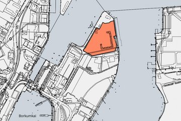 Lageplan der Gewerbefläche E3/35 im Hafen Emden