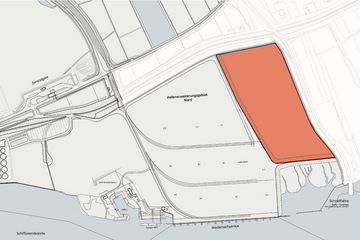 Karte zur Lage der Gewerbefläche B03 im Hafen Brake